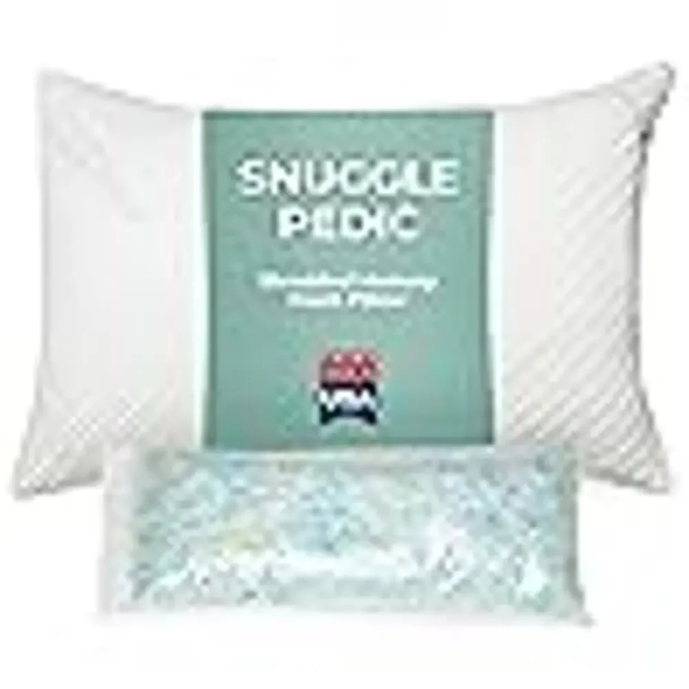 NWT Snuggle-Pedic Memory Foam Pillow - Queen, Side/Stomach/Back Sleepers white
